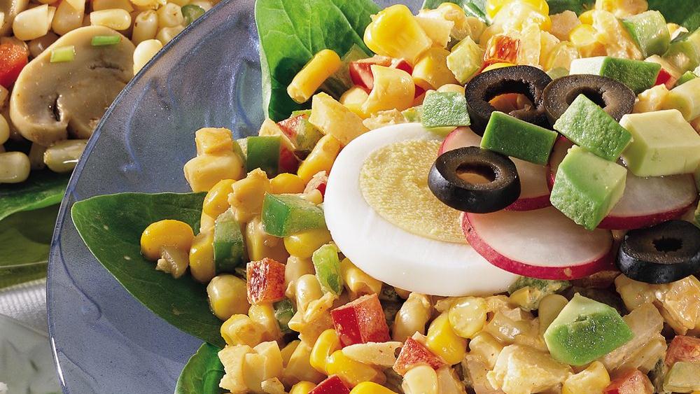 CHILI-LIME CORN & SPINACH SALAD!!