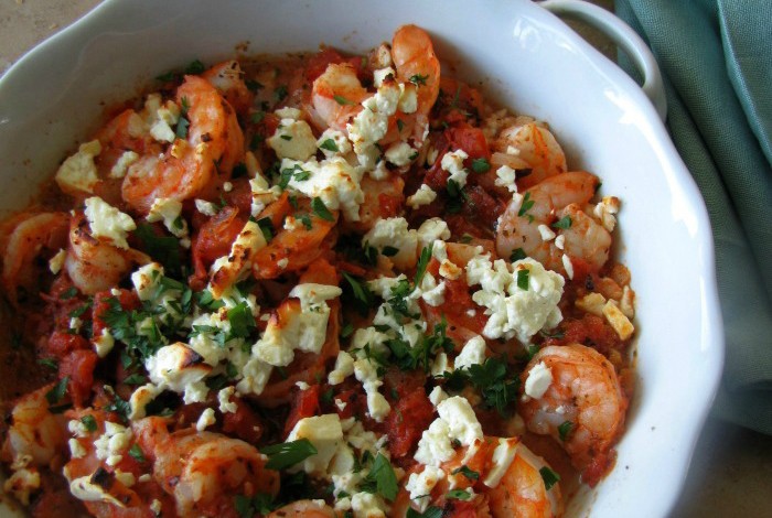 BAKED SHRIMP WITH FETA!!