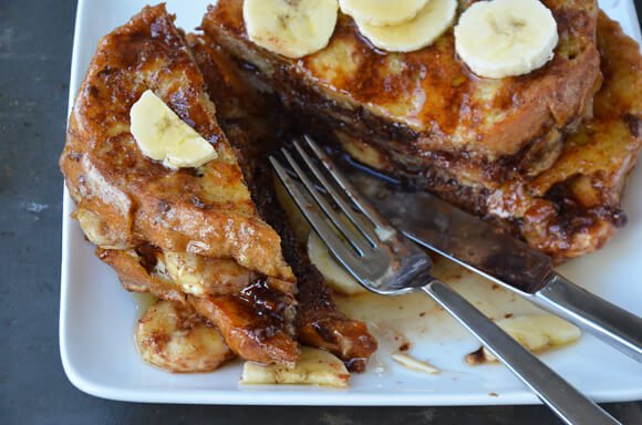 BANANA STUFFED CINNAMON FRENCH TOAST!!