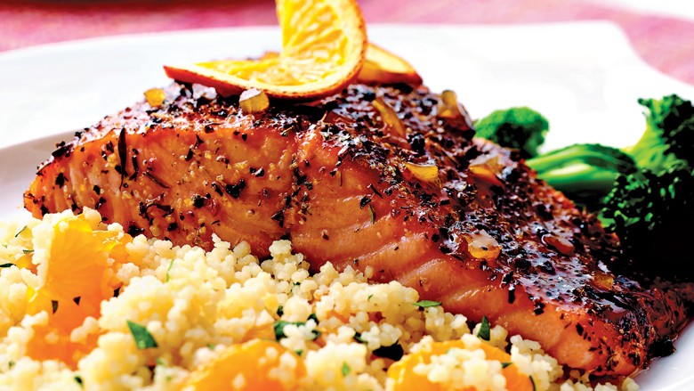 CRISPY ORANGE-GLAZED SALMON!!