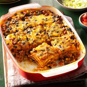 DOUBLE-DUTY LAYERED ENCHILADA CASSEROLE!!