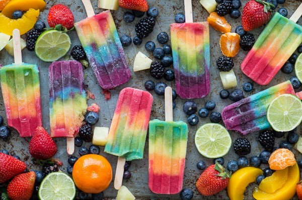 FRESH FRUIT RAINBOW POPSICLES!!