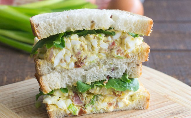 EGG SALAD WITH BACON SANDWICH!!
