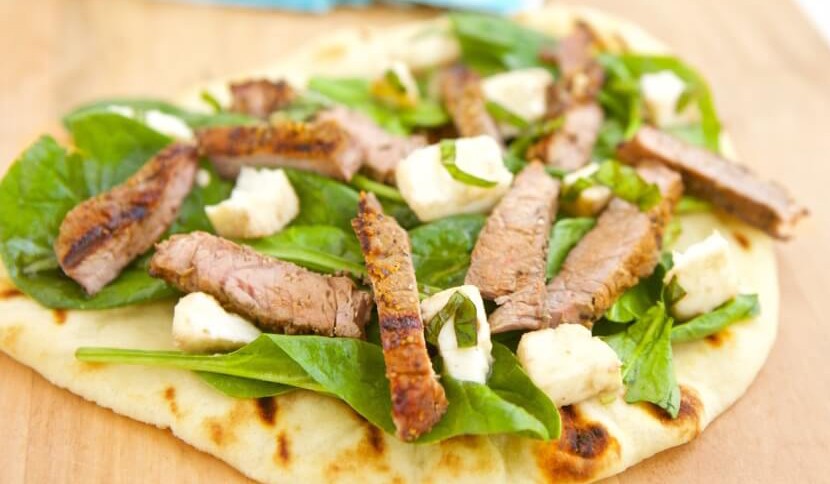 GRILLED STEAK & FRESH MOZZARELLA FLATBREAD!!