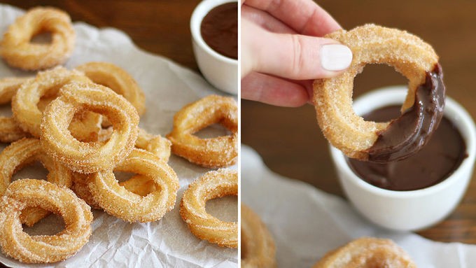 HOMEMADE CHURROS W/ DIPPING SAUCE!!