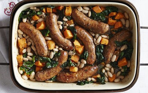 ROASTED SAUSAGES AND SWEET POTATO STEW!!