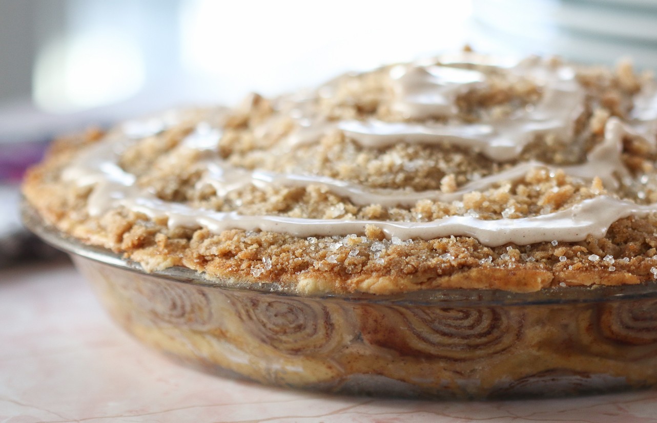 OUTRAGEOUS CINNAMON ROLL APPLE PIE!!