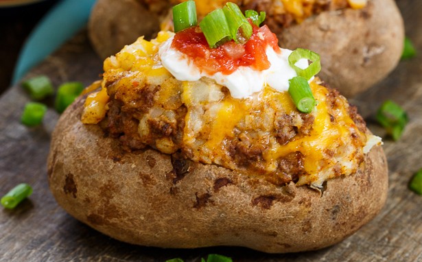 Check Out These INCREDIBLE Double Stuffed Taco Baked Potatoes!!