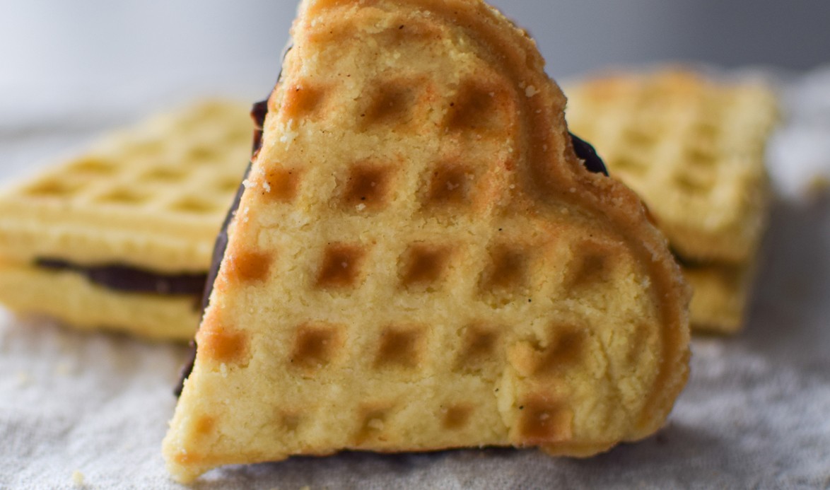 WAFFLED ALMOND SANDWICH COOKIES!!